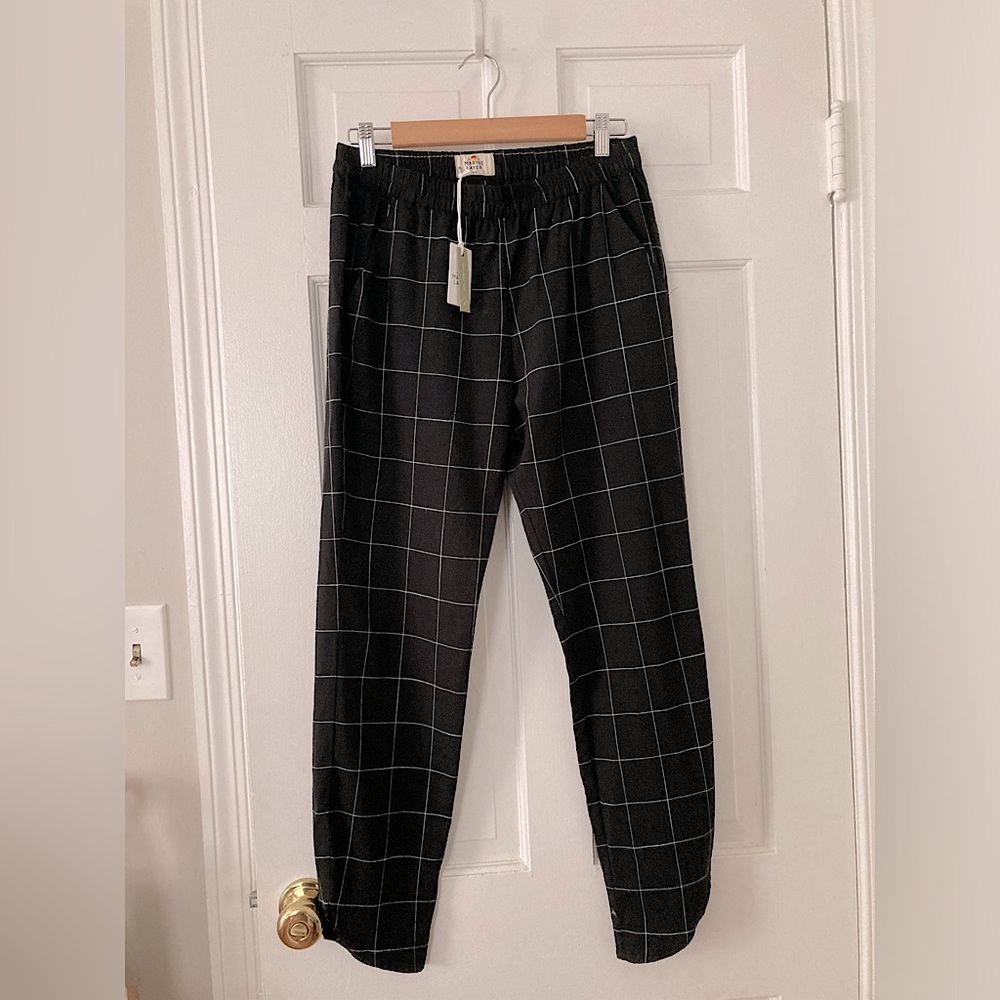 Marine Layer Alison windowpane pull on pants S